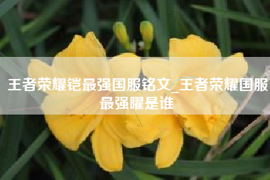 王者荣耀铠最强国服铭文_王者荣耀国服最强曜是谁