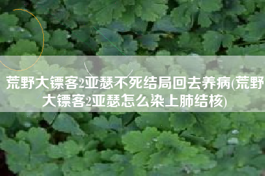 荒野大镖客2亚瑟不死结局回去养病(荒野大镖客2亚瑟怎么染上肺结核)