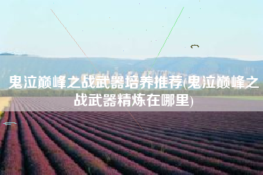 鬼泣巅峰之战武器培养推荐(鬼泣巅峰之战武器精炼在哪里)