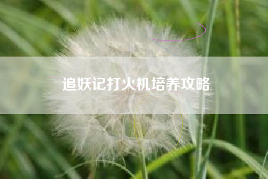 追妖记打火机培养攻略