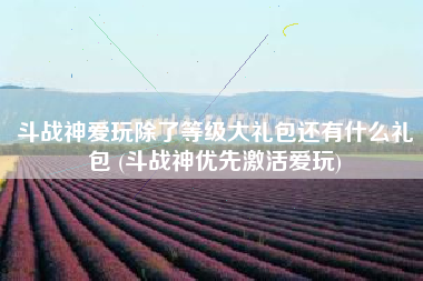 斗战神爱玩除了等级大礼包还有什么礼包 (斗战神优先激活爱玩)
