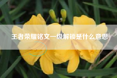 王者荣耀铭文一级解锁是什么意思