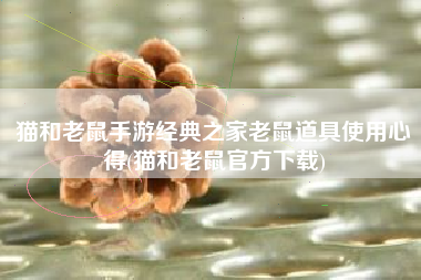 猫和老鼠手游经典之家老鼠道具使用心得(猫和老鼠官方下载)