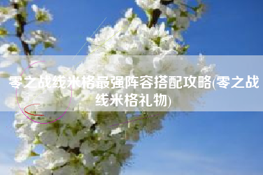 零之战线米格最强阵容搭配攻略(零之战线米格礼物)