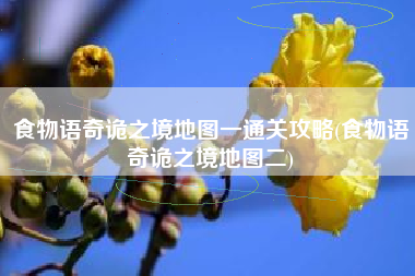 食物语奇诡之境地图一通关攻略(食物语奇诡之境地图二)