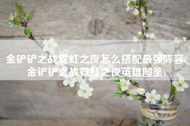 金铲铲之战霓虹之夜怎么搭配最强阵容(金铲铲之战霓虹之夜英雄图鉴)