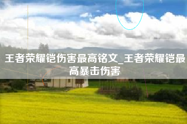 王者荣耀铠伤害最高铭文_王者荣耀铠最高暴击伤害
