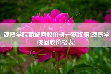 魂器学院商城回收价格一览攻略(魂器学院回收价格表)