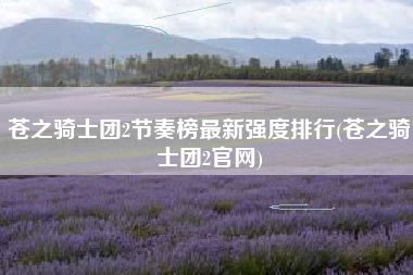 苍之骑士团2节奏榜最新强度排行(苍之骑士团2官网)