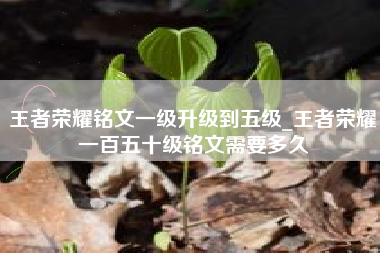 王者荣耀铭文一级升级到五级_王者荣耀一百五十级铭文需要多久