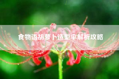 食物语胡萝卜造型伞解析攻略