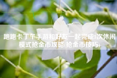 跑跑卡丁车手游和好友一起完成3次休闲模式抢金币攻略(抢金币技巧)