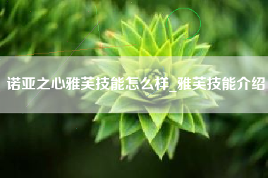 诺亚之心雅芙技能怎么样_雅芙技能介绍