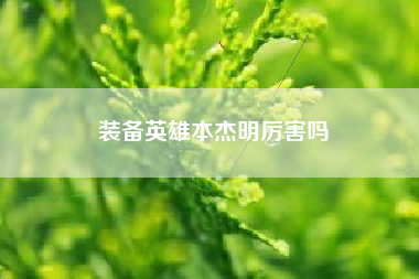 装备英雄本杰明厉害吗