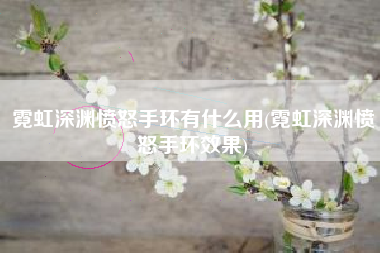 霓虹深渊愤怒手环有什么用(霓虹深渊愤怒手环效果)