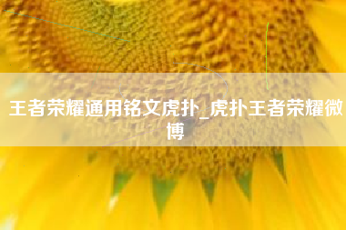 王者荣耀通用铭文虎扑_虎扑王者荣耀微博