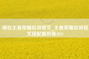 现在王者荣耀后羿铭文_王者荣耀后羿铭文搭配最厉害2021