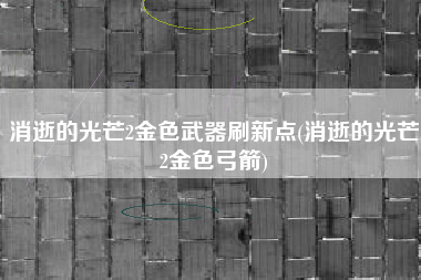 消逝的光芒2金色武器刷新点(消逝的光芒2金色弓箭)