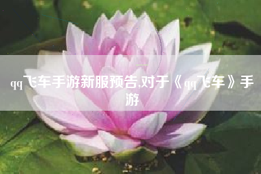 qq飞车手游新服预告,对于《qq飞车》手游