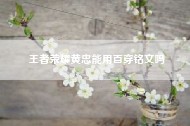 王者荣耀黄忠能用百穿铭文吗