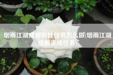 烟雨江湖成都狗娃任务怎么做(烟雨江湖成都支线任务)