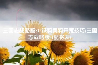 三国志战略版S12铁骑吴骑开荒技巧(三国志战略版s1配将表)