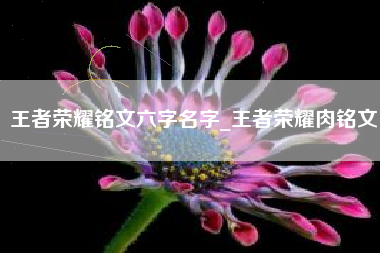 王者荣耀铭文六字名字_王者荣耀肉铭文
