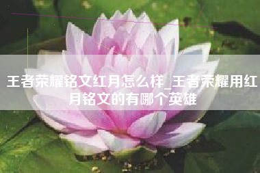 王者荣耀铭文红月怎么样_王者荣耀用红月铭文的有哪个英雄