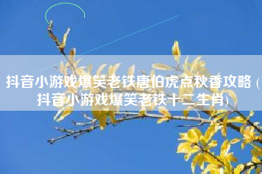 抖音小游戏爆笑老铁唐伯虎点秋香攻略 (抖音小游戏爆笑老铁十二生肖)