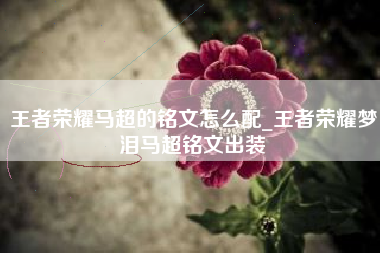 王者荣耀马超的铭文怎么配_王者荣耀梦泪马超铭文出装