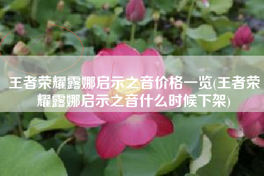王者荣耀露娜启示之音价格一览(王者荣耀露娜启示之音什么时候下架)
