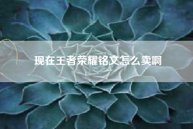 现在王者荣耀铭文怎么卖啊