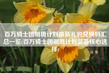 百万骑士团明境计划最新礼包兑换码汇总一览(百万骑士团明境计划装备核心选择)