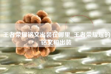 王者荣耀铭文出装在哪里_王者荣耀瑶的铭文和出装