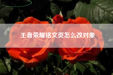 王者荣耀铭文页怎么改对象