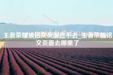 王者荣耀领铭文页面进不去_王者荣耀铭文页面去哪里了