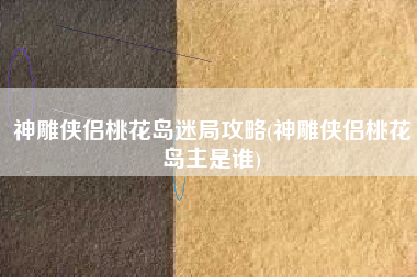 神雕侠侣桃花岛迷局攻略(神雕侠侣桃花岛主是谁)