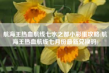 航海王热血航线七水之都小彩蛋攻略(航海王热血航线七月份最新兑换码)