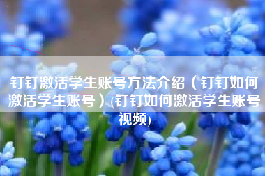 钉钉激活学生账号方法介绍（钉钉如何激活学生账号）(钉钉如何激活学生账号视频)