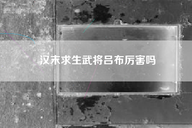 汉末求生武将吕布厉害吗
