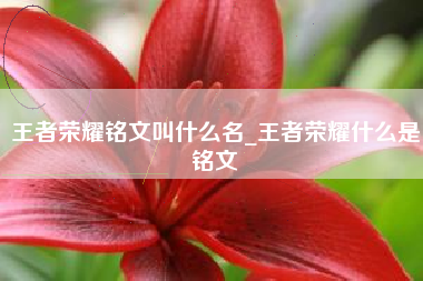 王者荣耀铭文叫什么名_王者荣耀什么是铭文