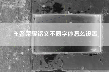 王者荣耀铭文不同字体怎么设置
