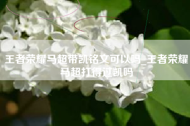 王者荣耀马超带凯铭文可以吗_王者荣耀马超打得过凯吗