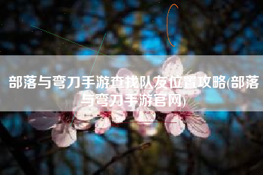 部落与弯刀手游查找队友位置攻略(部落与弯刀手游官网)