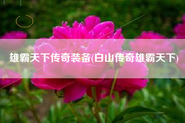 雄霸天下传奇装备(白山传奇雄霸天下)