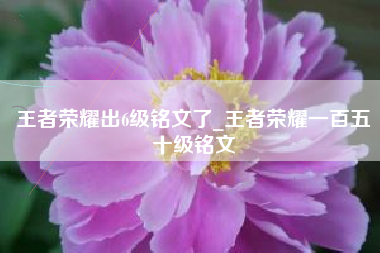 王者荣耀出6级铭文了_王者荣耀一百五十级铭文
