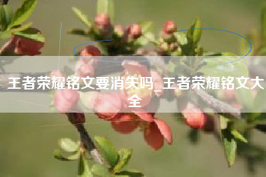 王者荣耀铭文要消失吗_王者荣耀铭文大全