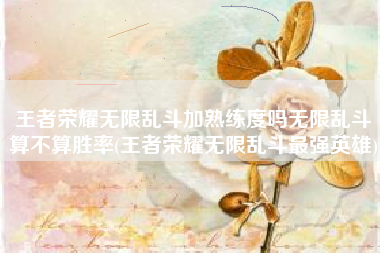 王者荣耀无限乱斗加熟练度吗无限乱斗算不算胜率(王者荣耀无限乱斗最强英雄)