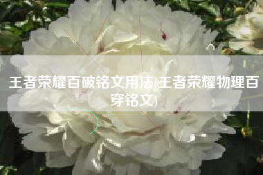 王者荣耀百破铭文用法(王者荣耀物理百穿铭文)
