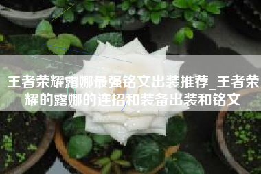 王者荣耀露娜最强铭文出装推荐_王者荣耀的露娜的连招和装备出装和铭文